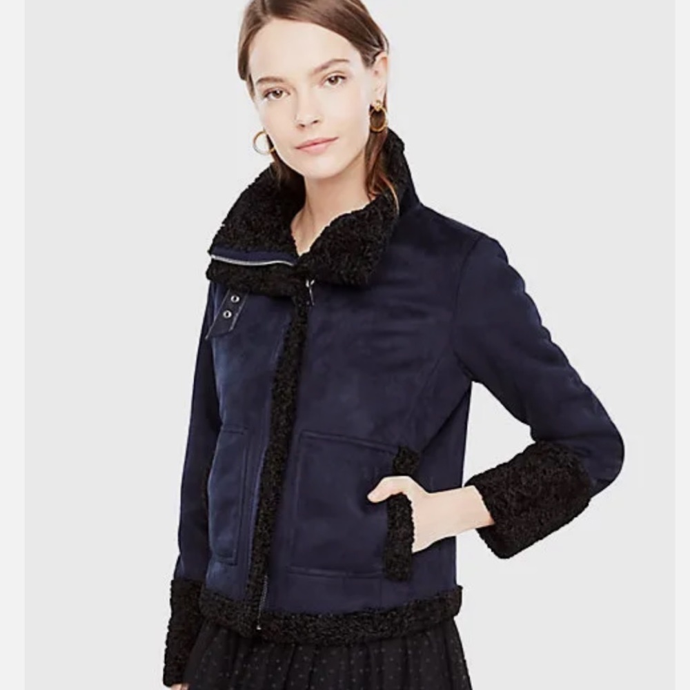 Ann Taylor Faux Shearling coat Sz 2